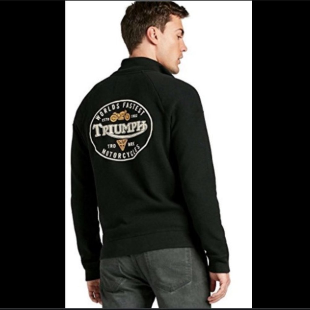 ✨SALE✨ Black Triumph Motorcycle Logo Full Zip Jacket XL